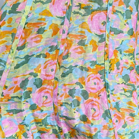 Anthropologie Lovaan Lorna Puff-Sleeve V-Neck Linen-Silk Maxi Dress US6 NWT - Picture 6 of 10